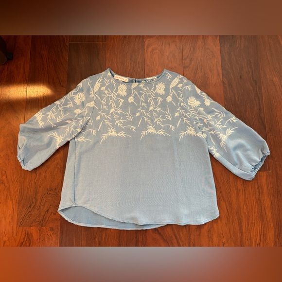 Blue Embroidered Women's Top - Picture 1 of 6